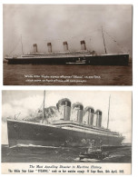 Titanic White Star Line Paquebot 1912 Lot De 2 Cpa - Paquebots
