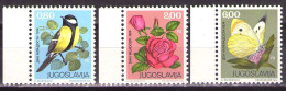Yugoslavia 1974 - Youth Day, Bird, Rose, Butterfly - Mi 1559-1561 - MNH**VF - Ungebraucht