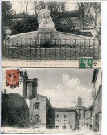 LOT 2 CPA Voyagé 1915 * TOULOUSE Statue De La Grande Allée & Le Lycée Tour De L'Hôtel De Bernuy Eglise Des Jacobins - Toulouse