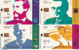 GERMANY - Puzzle Of 4 Cards, Inventors(O 355-356-358-359), Tirage 10000, 10/93, Mint - O-Serie : Serie Clienti Esclusi Dal Servizio Delle Collezioni