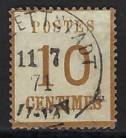FRANCE Alsace-Lorraine Ca.1871:  Le Y&T 5, TB Obl. CAD "Schlettstadt" - Used Stamps