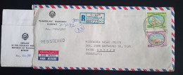#16  1987 AIR MAIL SHUWAIKH - TO SKOPJE ,YUGOSLAVIA , REGISTERED AIRMAIL FROM YUGOSLAV EMBASSY IN KUWAIT - Kuwait