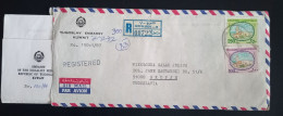 #16  AIR MAIL LETTER SHUWAIKH - TO SKOPJE ,YUGOSLAVIA , REGISTERED AIRMAIL FROM YUGOSLAV EMBASSY IN KUWAIT 1987 - Koweït