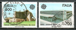 Italien1987, MiNr. 2010 - 2011; Europa: Moderne Architektur; Gestempelt; Alb. 05 - 1981-90: Usati