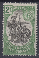 TIMBRE COTE DES SOMALIS 2 F VERT N° 65 NEUF ** GOMME SANS CHARNIERE - Unused Stamps