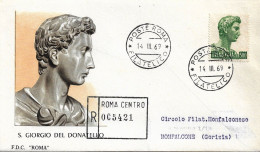 Fdc Roma: SAN GIORGIO (1969); Raccomandata; AF_Roma - FDC