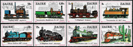 ZAIRE 1980 Mi 622-629 LOCOMOTIVES MINT STAMPS ** - Eisenbahnen