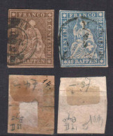 SWITZERLAND STAMPS, 1854 Mi.#13II, 14II. USED - Used Stamps
