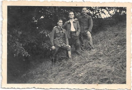 Photo De Militaires Allemands Avec Tampon SS Au Dos - Oorlog, Militair