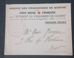 Enveloppe Croix-Rouge Agence Des Prisonniers De Guerre Vêtement Du Prisonnier De Guerre > Paris (EV) - 1. Weltkrieg 1914-1918