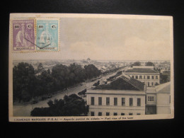 LOURENÇO MARQUES Cancel 40c + 50c On Postcard Bilhete Postal Part View The Town Moçambique MOZAMBIQUE Portugal Colonies - Mozambique