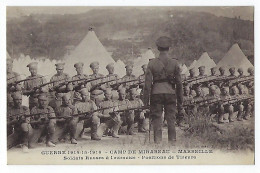 CPA Militaire Rare Camp De Mirabeau à Marseille En 1916 Soldats Russes à L'exercice Positions De Tireurs Poilus Poilu - War 1914-18
