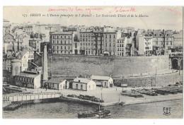 Cpa. 29 BREST - Entrée Principale De L'Arsenal - Boulevards Thiers Et De La Marine  1913  Ed. F.T.   N° 173 - Brest