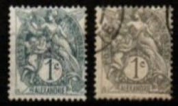 ALEXANDRIE    -   1902  .  Y&T N° 19 / 19a  Oblitérés - Used Stamps