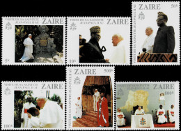 ZAIRE 1981 Mi 716-721 POPE JOHN PAUL IN ZAIRE MINT STAMPS ** - Papes