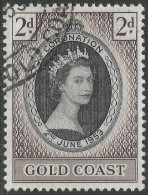 Gold Coast. 1953 Coronation. 2d Used. SG 165. M5147 - Gold Coast (...-1957)