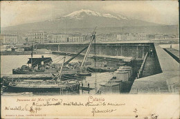 CATANIA - PANORAMA DAL MOLO COLL'ETNA - EDIZIONE ROMMLER & JONAS - SPEDITA 1904 (20975) - Catania