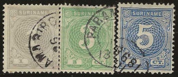 Suriname     .  NVPH   .   3 Stamps     .   ''90- '93   .    O      .     Cancelled - Surinam ... - 1975