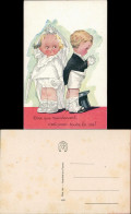 Ansichtskarte  Kinder Künstlerkarten Junge Mädchen Als Brautpaar 1911 - Portraits