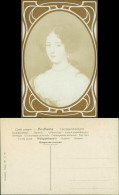 Ansichtskarte  Fotokunst Frau Frauen Porträt 1909 Goldrand 
Jugendstil - Bekende Personen