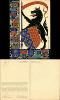 Künstlerkarte - Militär Militär-Wappen Frankreich 1950 Silber-Effekt - Unclassified