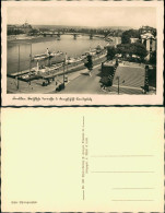 Dresden Brühlsche Terrasse / Terassenufer, Elbe Schiffe Anlegestelle 1930 - Dresden