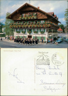 Oberammergau Hotel Wolf Gebäude Mit Blumen, Musik-Kapelle, Auto Autos 1992  - Oberammergau
