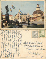 Postcard Lidköping Nya Stadens Torg 1953  - Sweden