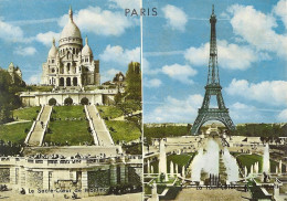 *CPM - 75 - PARIS -  Multivues - Tour Eiffel, Sacré Coeur - Viste Panoramiche, Panorama