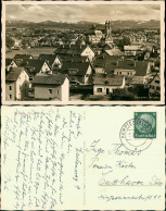 Kempten (Allgäu) Häuser Gruppe, Fernblick Alpen Gebirgskette 1938 - Kempten