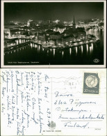 Stockholm Stadshustornet/Stadt Im Abend-/Nachtlicht, Panoramic View 1954 - Suède