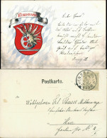 Ansichtskarte  Bayern - Eisenbahn - Heraldik 1902 - Treni