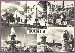 *CPSM - 75 - PARIS - Et Ses Merveilles - Multivues - Mehransichten, Panoramakarten