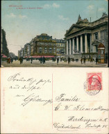 Brüssel Bruxelles La Bourse Et Le Boulevard Anspach/Börse Vorplatz   1919 - Autres & Non Classés