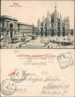 Cartoline Mailand Milano Piazza Del Duomo/Verkehr Mit Straßenbahn 1903 - Autres & Non Classés