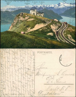 Arth SZ Rigi Kulm Panorama Mit Bergbahn, Namen Der Alpen Berge 1910 - Other & Unclassified