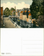 Postkaart Brügge Brugge | Bruges Quai Du Miroir/Spiegelkaai 1922? - Andere & Zonder Classificatie