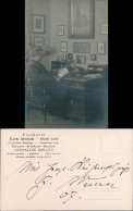 Mann Echtlfoto-AK Person Bei Lektüre Am Schreibtisch 1907 Privatfoto - Personaggi