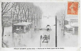 CPA Paris Inondé Janvier 1910 Porte De La Gare - Quai De La Gare - District 13