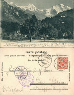 Interlaken Umland-Ansicht Heimwehfluh, Jungfrau, Mönch  Eiger Alpen Berge 1904 - Autres & Non Classés