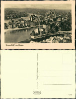Passau Panorama-Ansicht Vogelschau-Perspektive Innenstadt Donau U. Inn 1940 - Passau