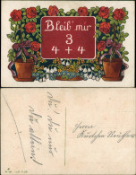 Künstlerkarte Mit Blumen Liebe Romantik Spruch "Bleib Mir Treu" 1920 - Pittura & Quadri