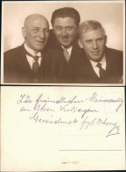 Fotokunst Foto 3 Männer Mit Widmung, Unterschrift, Signiert 1950 Privatfoto - Personen