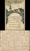 Künstlerkarte Spruchkarte "Zufrieden In Trüber Zeit" R. B. 1923 - Filosofia & Pensatori