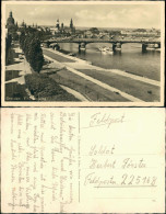 Dresden  Brücke Schiff Blick Zum Schloss 1940    Feldpostnummer 22516 B - Dresden