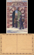 Ansichtskarte  Künstlerkarte Briefträger übergibt Alter Frau Die Post 1920 - 1900-1949
