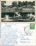 Bad Pyrmont Grusskarte Mehrbild-AK 4 Ansichten Mit Park Grünanlagen 1956 - Bad Pyrmont