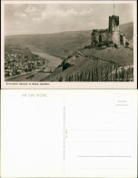 Bernkastel/Mosel Burg Ruine Landshut Mosel Fluss Ort Fernansicht 1950 - Bernkastel-Kues