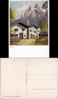 Ansichtskarte Mittenwald Künstlerkarte Alpen - Dorf 1940 - Mittenwald