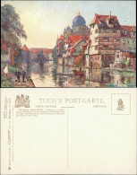 Ansichtskarte Nürnberg Synagoge, Flusspartie - Künstlerkarte 1909 - Nürnberg